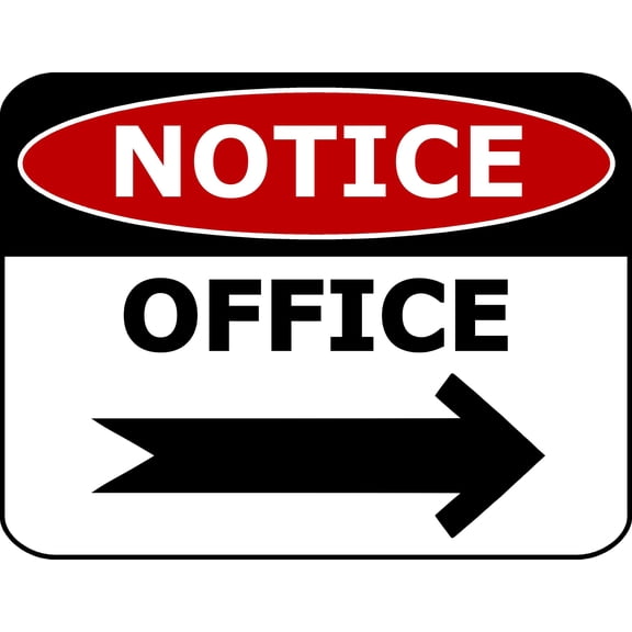PCSCP Notice Office to Right 11.5 inch by 9 inch Laminated Office Sign