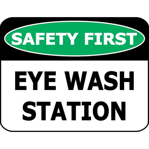 PCSCP Safety First Eye Wash Station 11.5 inch by 9 inch Laminated OSHA Safety Sign