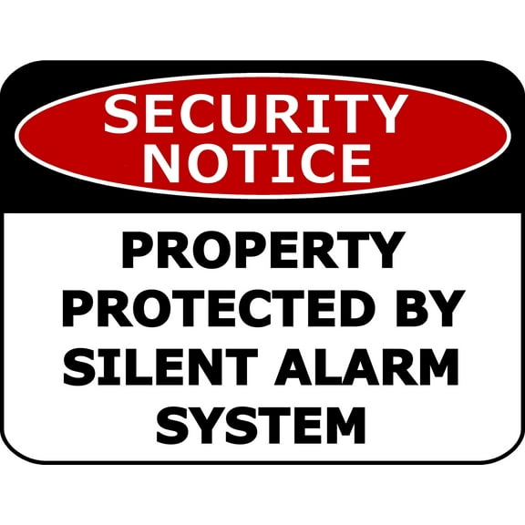 PCSCP Security Notice Property Protected by Silent Alarm System 11.5 inch by 9 inch Laminated Security Sign