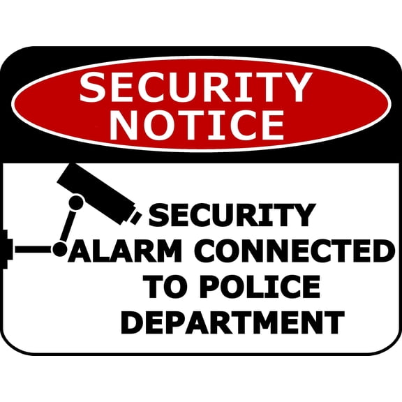 PCSCP Security Notice Security Alarm Connected To The Police Department 11.5 inch by 9 inch Laminated Security Sign