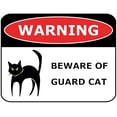 thumbnail image 1 of PCSCP Warning Beware of Guard Cat Funny Laminated Sign, 11" x 9.5", 1 of 5