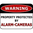 thumbnail image 1 of PCSCP Warning Property Protected By Alarm-Cameras 11 inch by 9.5 inch Laminated Funny Sign, 1 of 2