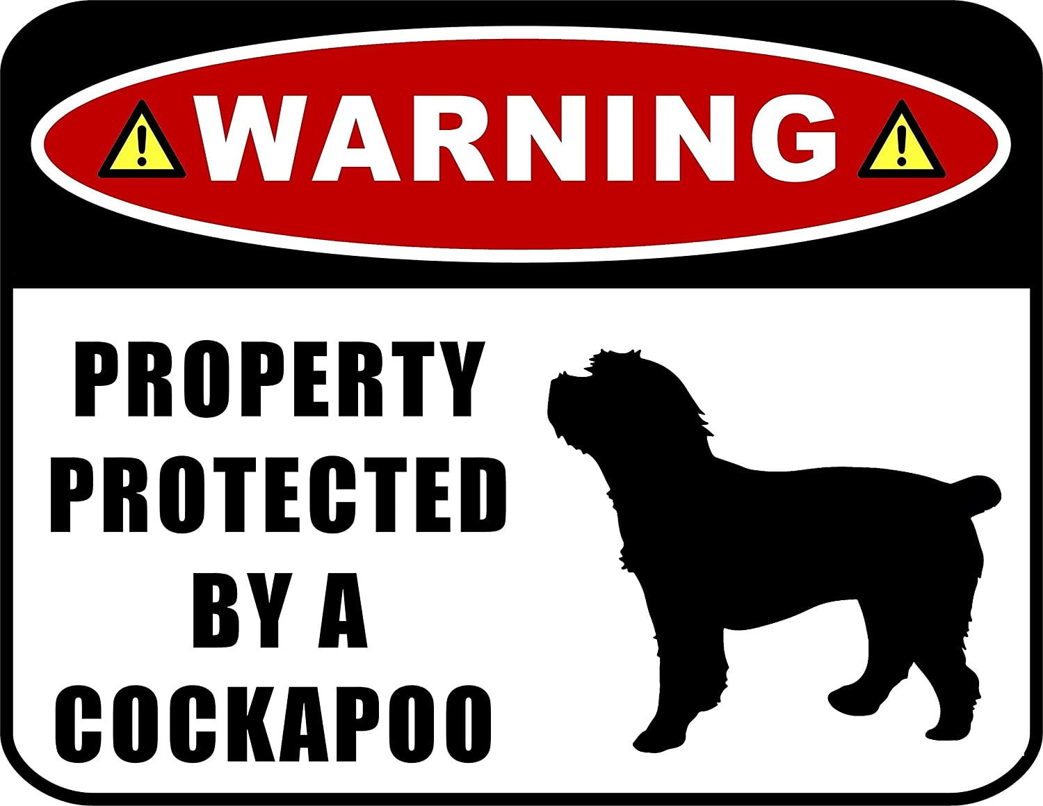 Cockapoo Inside Sign PCSCP Warning Property Protected by a Cockapoo (Silhouette) 11.5 inch x ...
