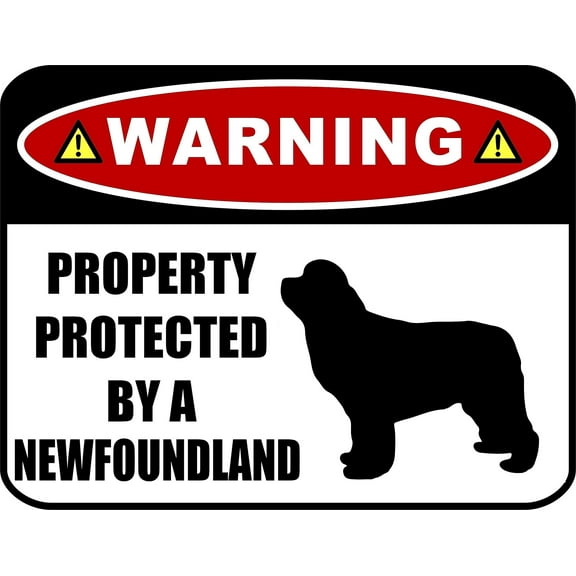 PCSCP Warning Property Protected by Newfoundland Silhouette, Laminated Cardstock, 11.5 x 9 Inch