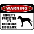 thumbnail image 1 of PCSCP Warning Property Protected by a Rhodesian Ridgeback (SILHOUETTE) 11.5 inch x 9 inch Laminated Dog Sign, 1 of 2