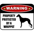 thumbnail image 1 of PCSCP Warning Property Protected by a Whippet (SILHOUETTE) 11.5 inch x 9 inch Laminated Dog Sign, 1 of 2