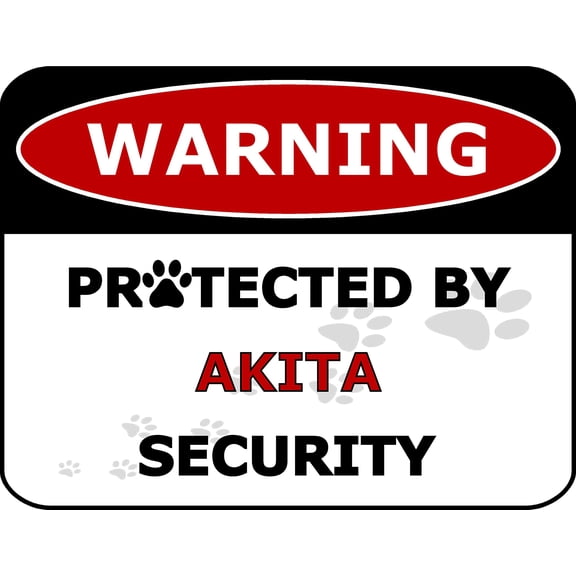 PCSCP Warning Protected by Akita Security 11.5 inch by 9 inch Laminated Dog Sign