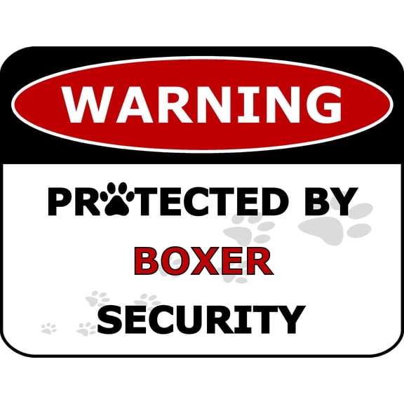 PCSCP Warning Protected by Boxer Security 11.5 inch by 9 inch Laminated Dog Sign