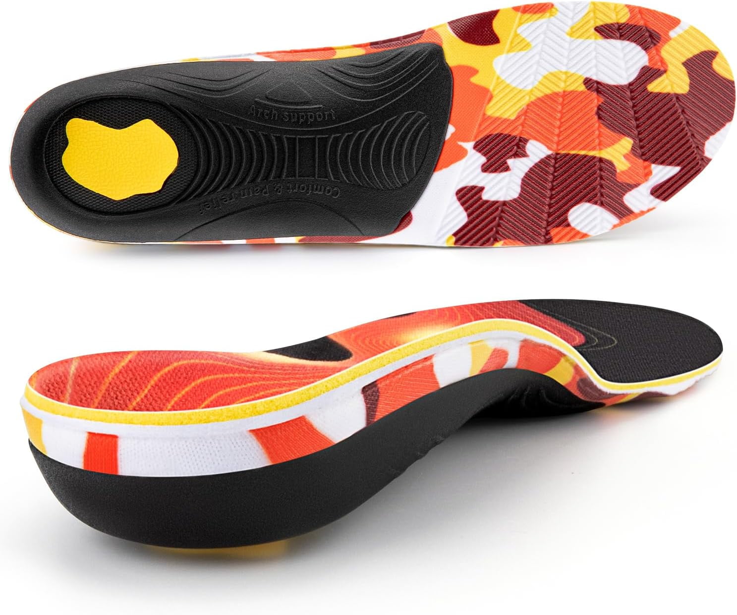 PCSsole Arch Support Inserts Men Women Plantar Fasciitis Insoles for Pain Rrlief Insoles for Flat Feet Arch Pain Heel Pain Comfortable Standing All Day Work