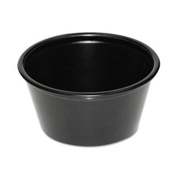 PCT 2 oz Plastic Souffle Cups, Black