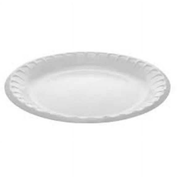 PCT 9 in. Laminated Foam Dinnerware 1-Compartment Plate, Black