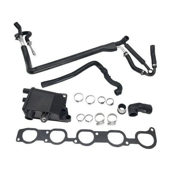 PCV Valve Trap and Breather Hose Kit - with Hoses, Clamps, and Intake Manifold Gasket - Compatible with 1999 - 2001 Volvo V70 2000