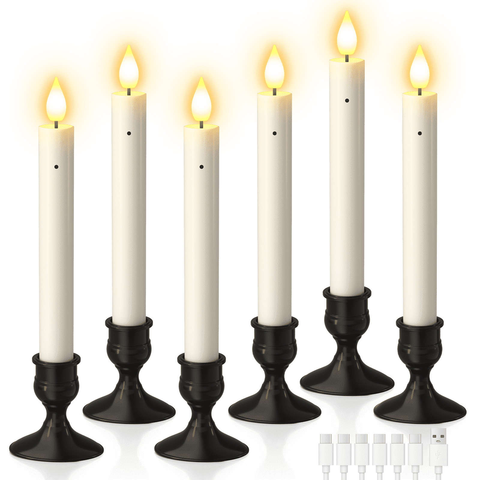 PChero 6Pcs Sensor Dawn to Dusk Window Candles, Rechargeable ...
