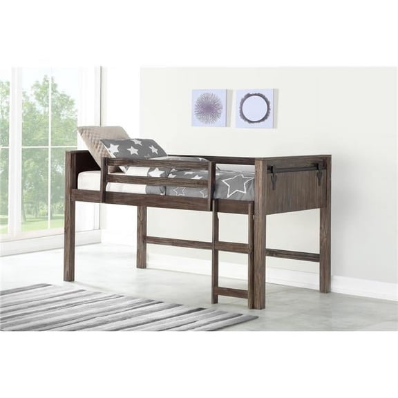 PD-0318ATBS Twin Barn Door Low Loft, Brushed Shadow