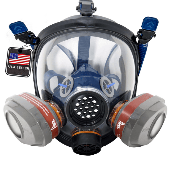 PD-101 Full Face Respirator Gas Mask with Organic Vapor and Particulate Filtration