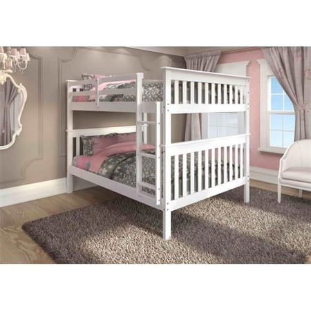 PD-123-3W Full Size Mission Bunkbed - White