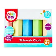 Play Day 20 Count Multicolor Anti-Roll Sidewalk Chalk