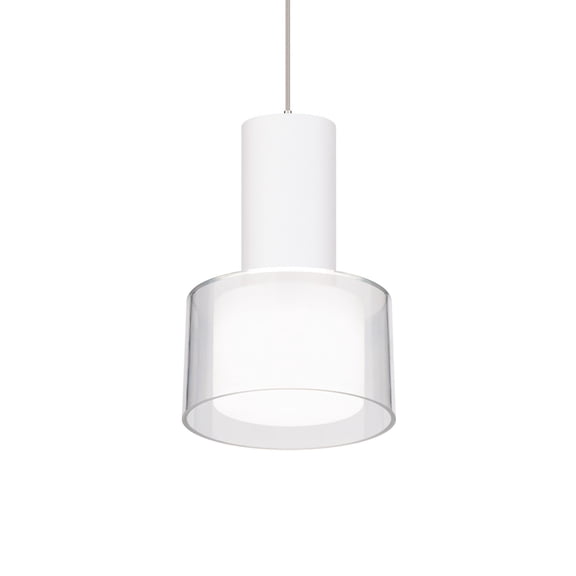 PD-250905-CS-WT WAC Limited Twist-N-Lite - 12W 1 LED Mini Pendant-5 Inch Tall and 7.5 Inch Wide-White Finish