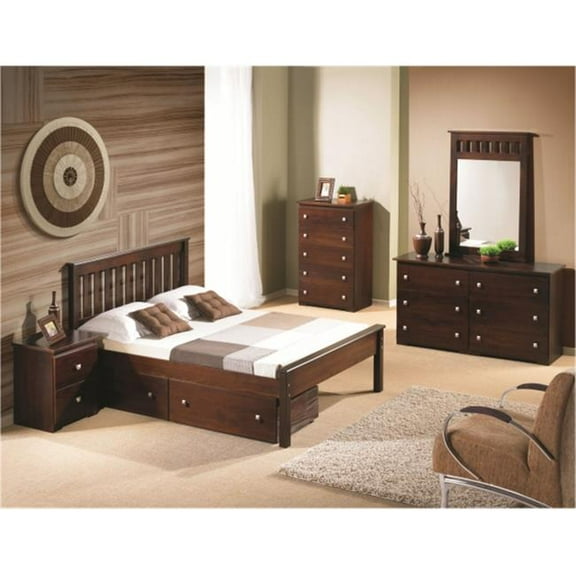 PD-500FCP Full Size Contempo Bed in Dark Cappuccino