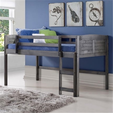 PD-790AAG Twin Size Louver Low Loft - Antique Grey Stain