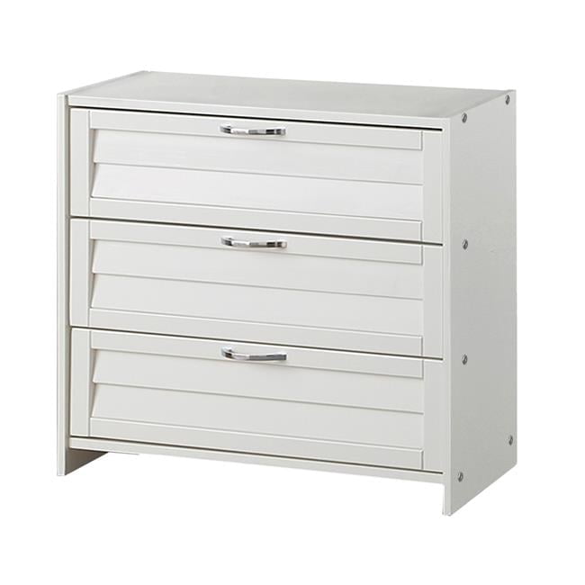 PD-795BW Louver 3 Drawer Chest, White - Walmart.com