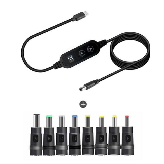 PD Activation Cable, Adjustable 5-20V, TYPE-C Male to 1M, 60W Max, Black PVC