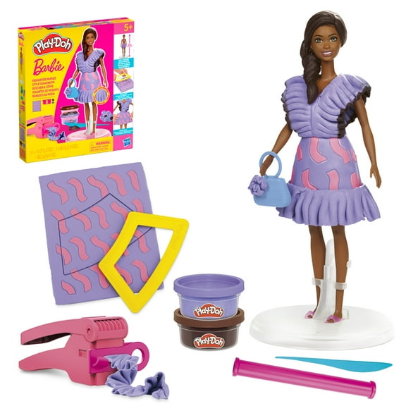 Play-Doh Barbie Fashionista Ruffles Set, Make Doll Clothes, Girls & Boys 5 and up