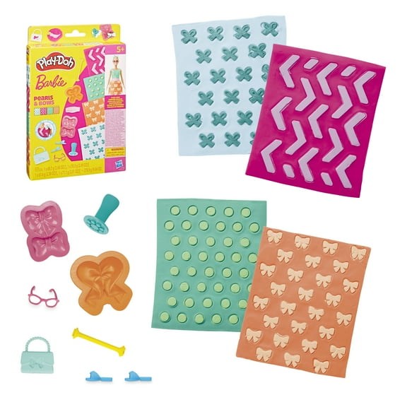 Play-Doh Barbie Pearls and Bows Patterns Pack, Refill Accessory Set for Kids 5+ (Doll Not Included)