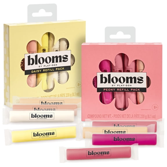Blooms by Play-Doh Daisy & Peony 12-Pack Refill Bundle for Flower Bouquet Kits (Sold Separately)
