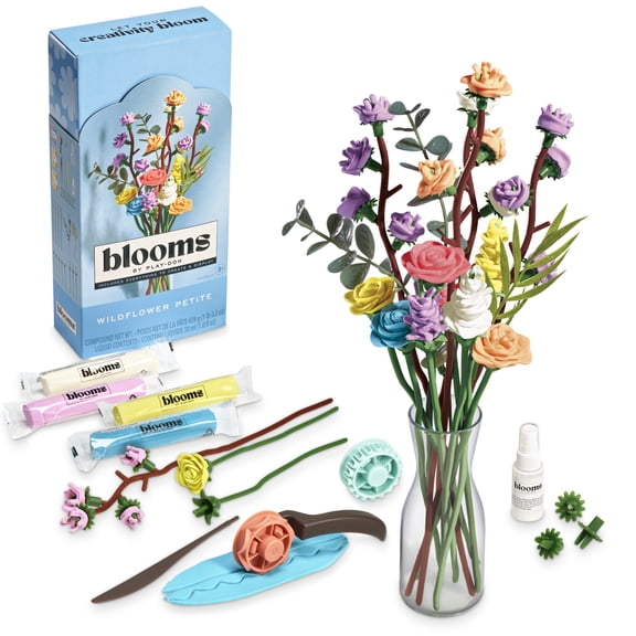 Blooms by Play-Doh Wildflower Petite Flower Bouquet Arts & Crafts Kit for Adults, DIY Home & Desk Décor