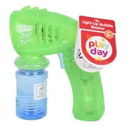 Play Day Light up Bubble Blaster - Green, 4oz Solution, Children Ages 3+