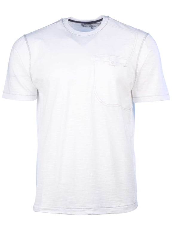 PD&C Men's Button Pocket Casual T-Shirt (White, Small)