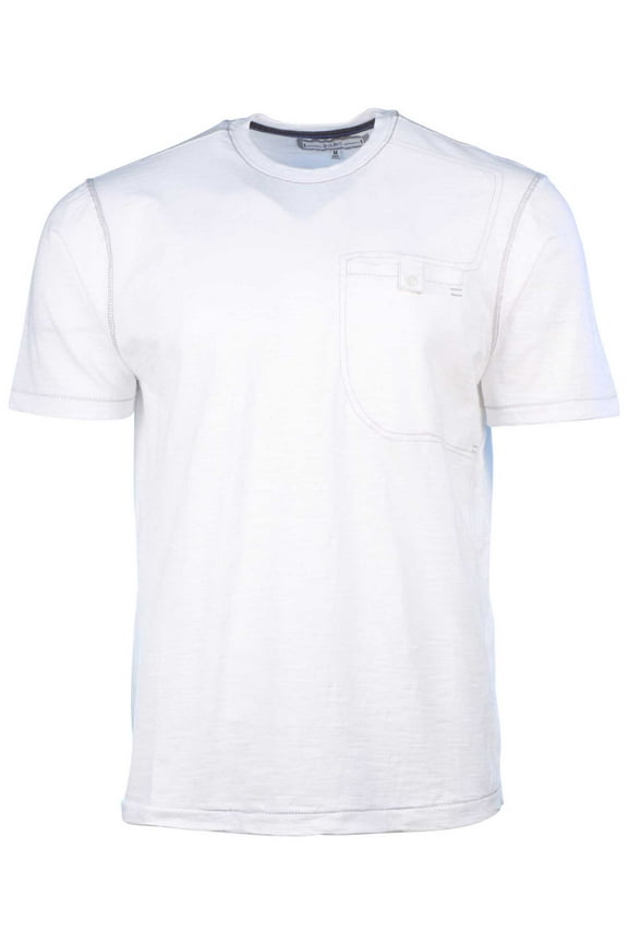 PD&C Men's Button Pocket Casual T-Shirt (White, Small)
