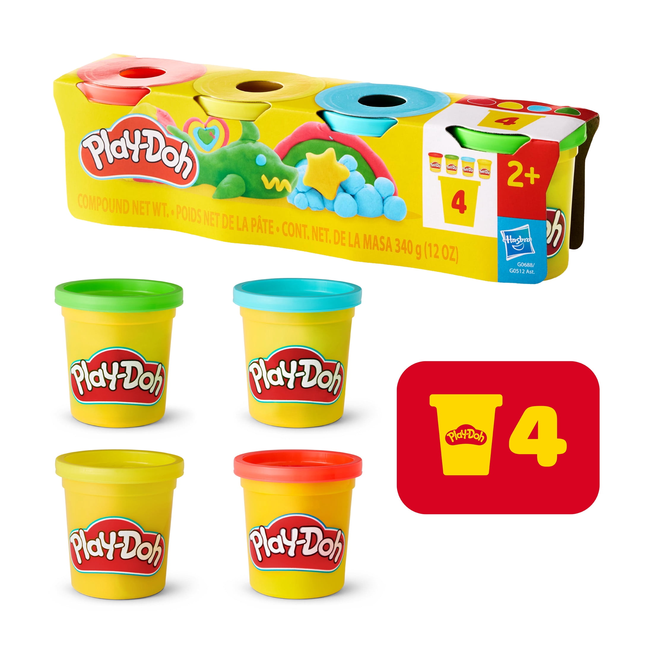 Play-Doh 4-Pack Classic Colors Modeling Compound, 3 oz Cans