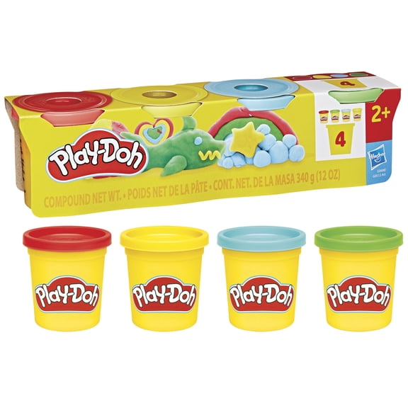 Play-Doh 4 Pack Classic Colors, 3 Ounce Cans, Arts & Crafts for Kids 2+