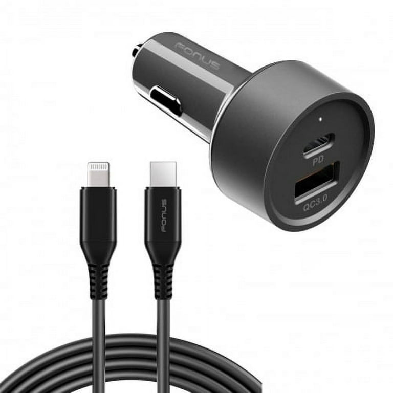 Buy Dual QC-PD Port Rapid Car Charger with Type C Cable