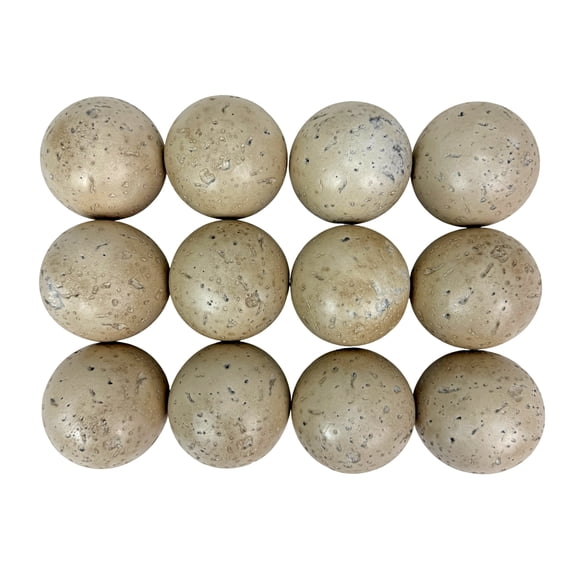 PD Home & Garden Decorative Cement Orbs Set of 12 Beige Pitted 3 inch Spheres