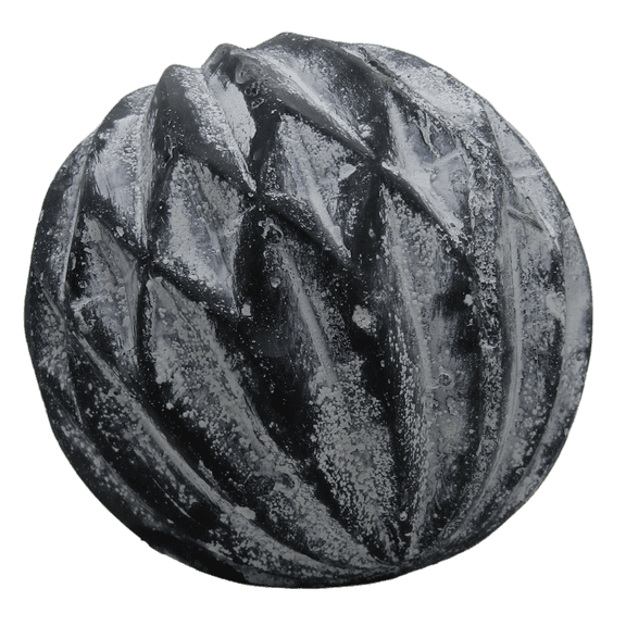 PD Home & Garden White Accented Diamond Concrete Farmhouse Garden Sphere Rustic Distressed 4 inch Diameter