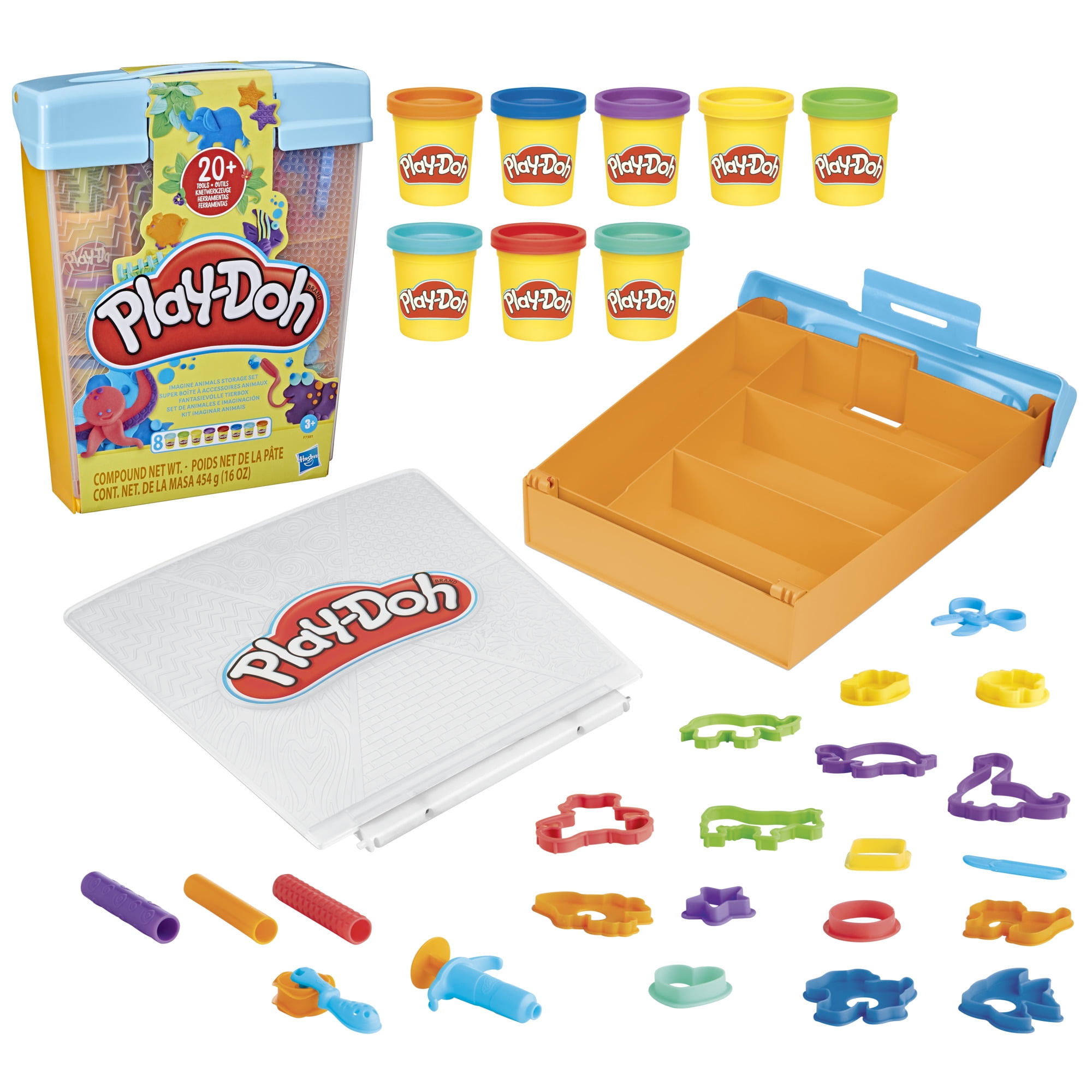Play-Doh Imagine Animals Storage Set, 22 Accessories, Stocking Stuffers for Kids