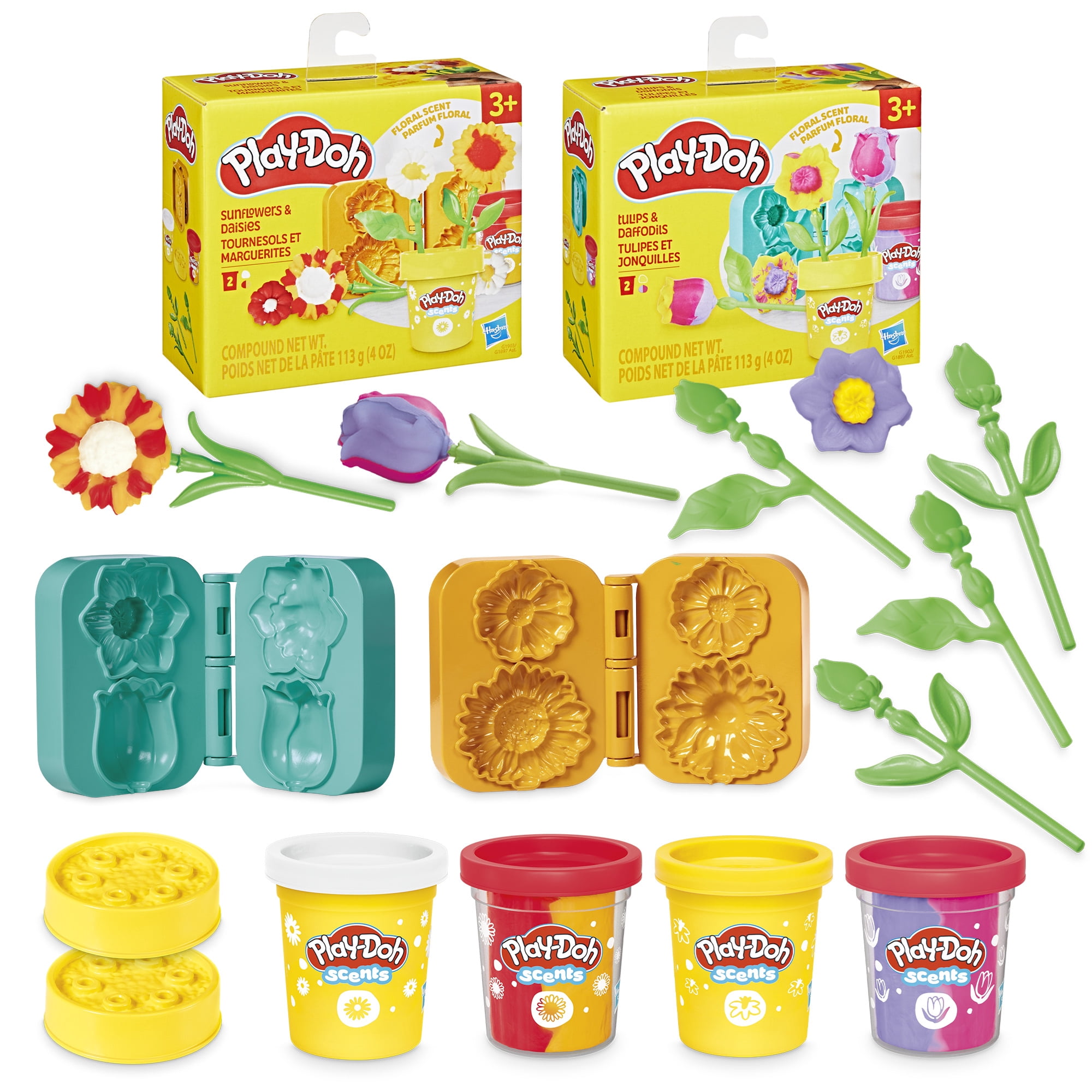 Play-Doh Lil Flowers 2-Pack Bundle, Preschool Toys, Arts & Crafts for Kids 3+