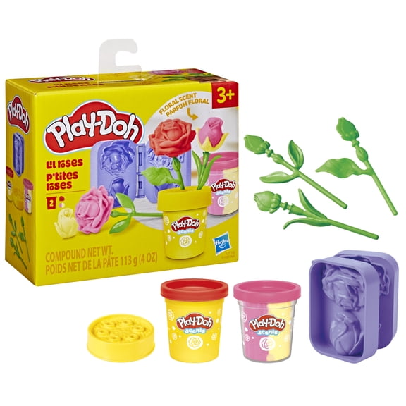 Play-Doh Lil Roses Playset, Scented, Kids Arts & Crafts, Flower Toys for Girls & Boys 3+