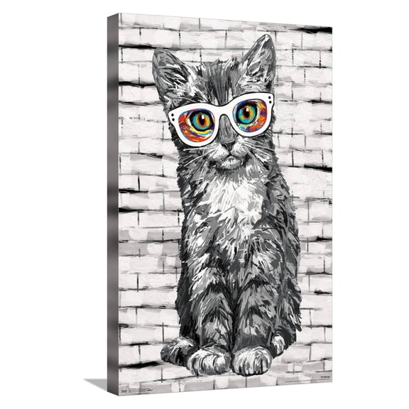 PD Moreno - Cat Glasses Canvas Wall Poster, 14.725" x 22.375"
