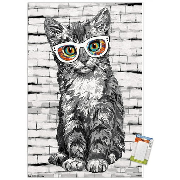 PD Moreno - Cat Glasses Wall Poster, 22.375" x 34"