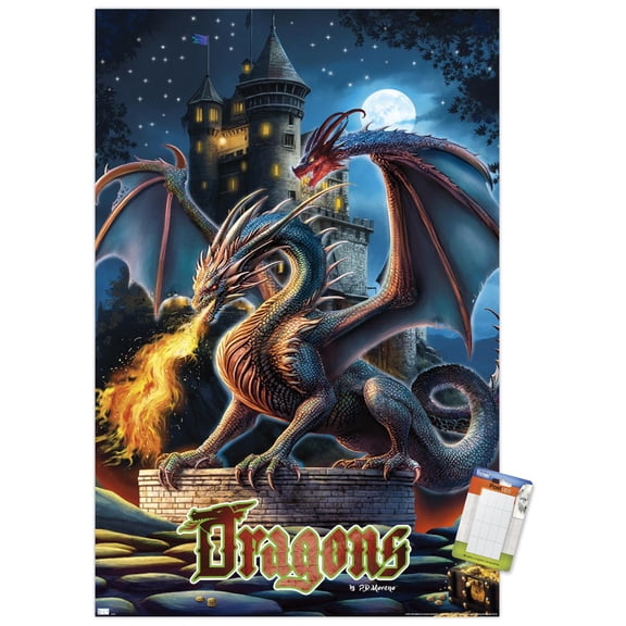PD Moreno - Dragon Castle Wall Poster, 22.375" x 34"