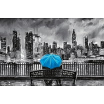 PD Moreno - Fine Art - Blue Umbrella Wall Poster, 22.375" x 34"