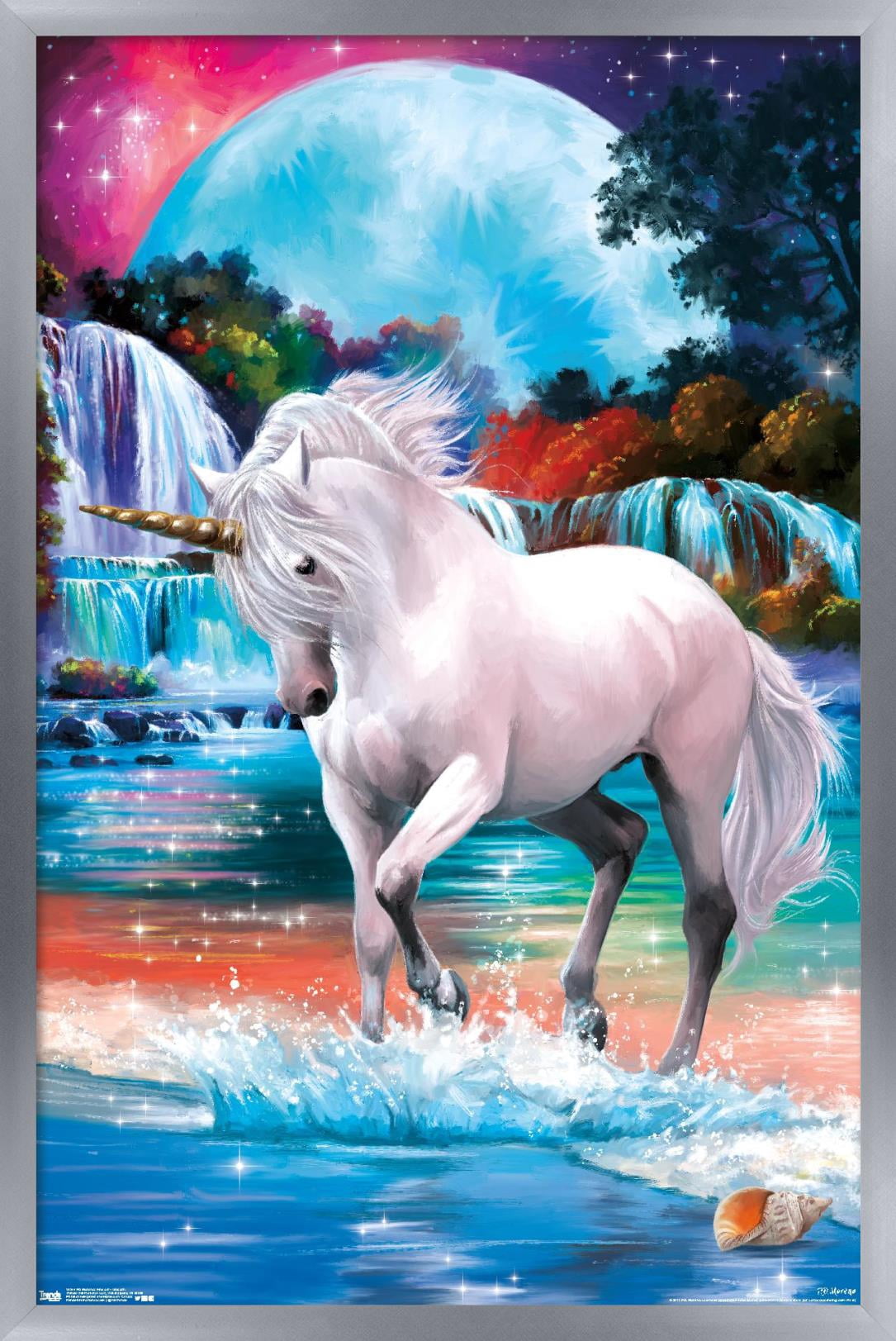PD Moreno - Fine Art - Unicorn Wall Poster, 14.725" x 22.375", Framed ...