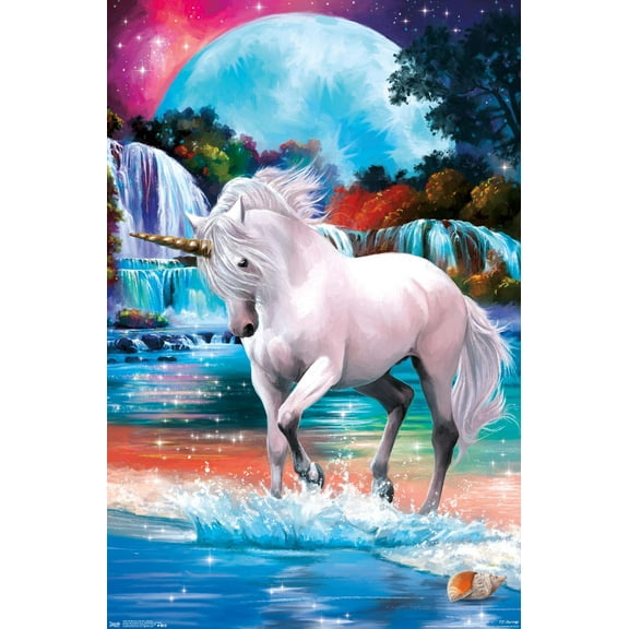 PD Moreno - Fine Art - Unicorn Wall Poster, 22.375" x 34"