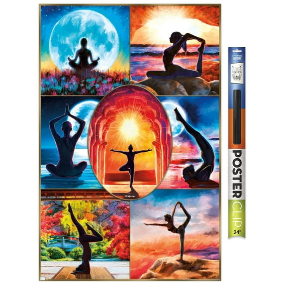 PD Moreno - Fine Art - Yoga Collage Wall Poster, 22.375" x 34"