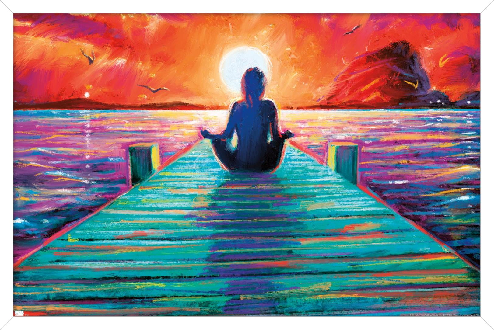 PD Moreno - Fine Art - Yoga Dock Wall Poster, 14.725" x 22.375" Framed