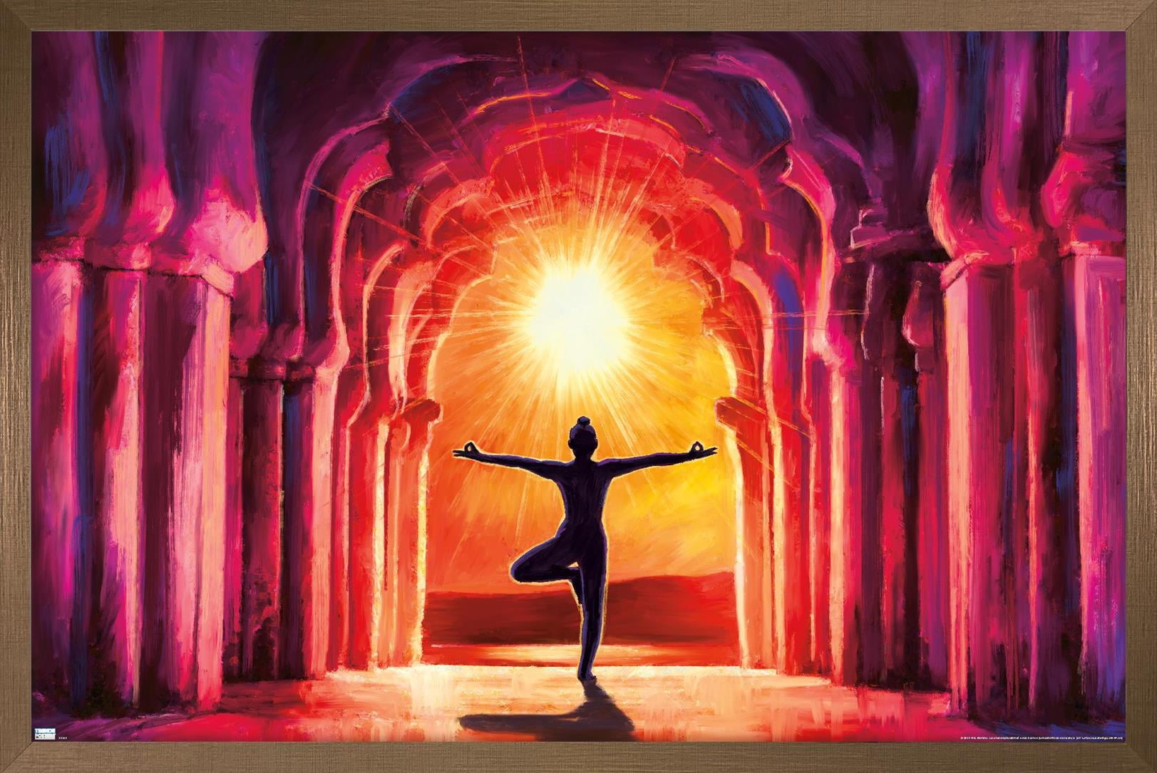 PD Moreno - Fine Art - Yoga Morning Sun Wall Poster, 22.375" x 34" Framed